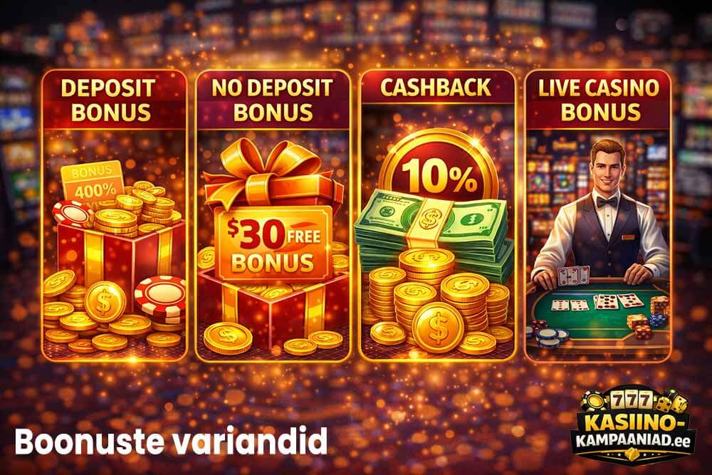 Tervitusboonuste põhilised tüübid