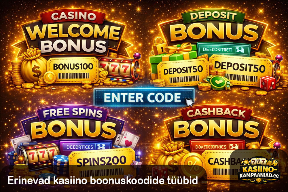 Erinevad kasiinokoodide tüübid