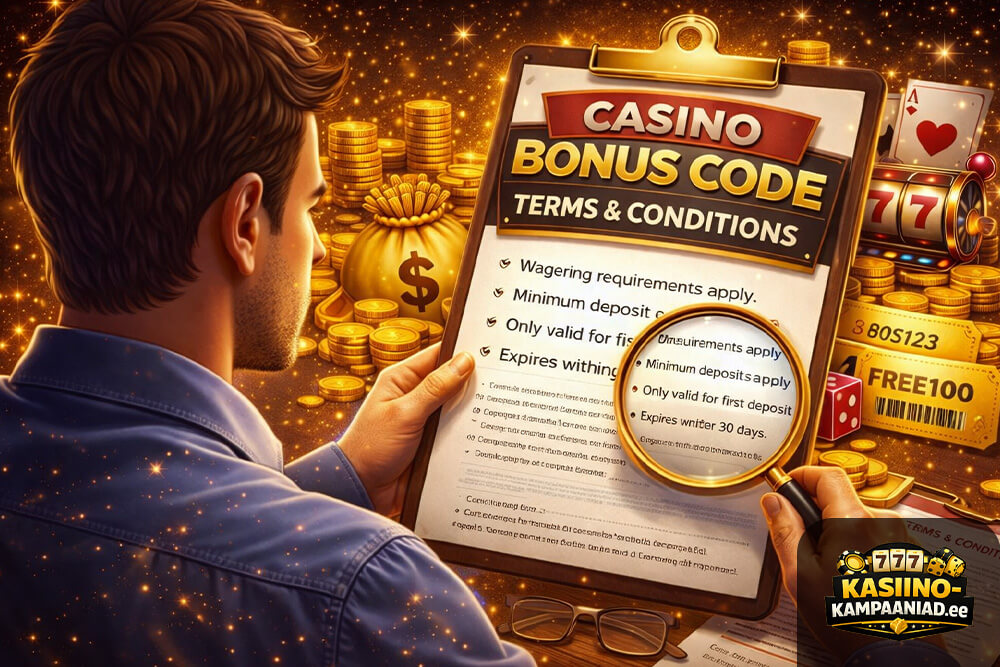 Tingimused kasiino boonuskoodide juures
